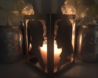 Han and Leia inspired metal candleholder- Lantern, Centerpiece, Home deco, utensil holder