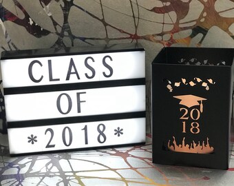 2024 Graduation themed candle holder, lantern, pencil holder, makeupbrush holder, utensil holder