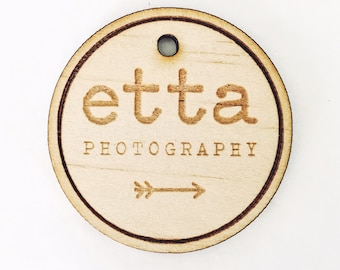 5x CUSTOM LOGO TAGS - Laser Cut & Engraved Natural Wood Hang Tags, 40x40mm or Any Size Welcome