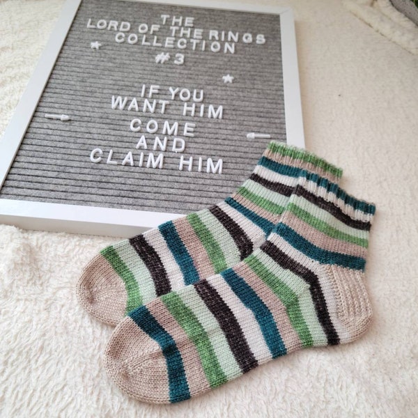 SOCK SET - If You Want Him, Come And Claim Him- Self Striping Fingering Weight 2 ply