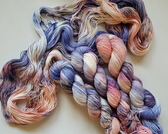 Strawberry Nerds - Hand Dyed Tonal Yarn, Superwash Merino Nylon 2 Ply twist