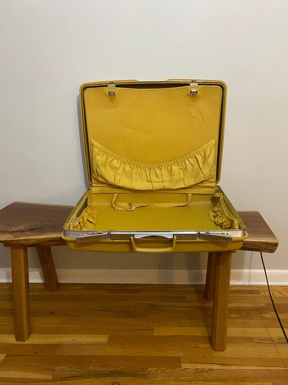 Vintage Samsonite Mustard Yellow Suitcase - image 1