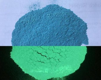 Royal Aqua to GREEN Glow In The Dark Powder Pigment Waterproof Strontium Aluminate Encapsulated Europium Design Art Water Paint Jewelry