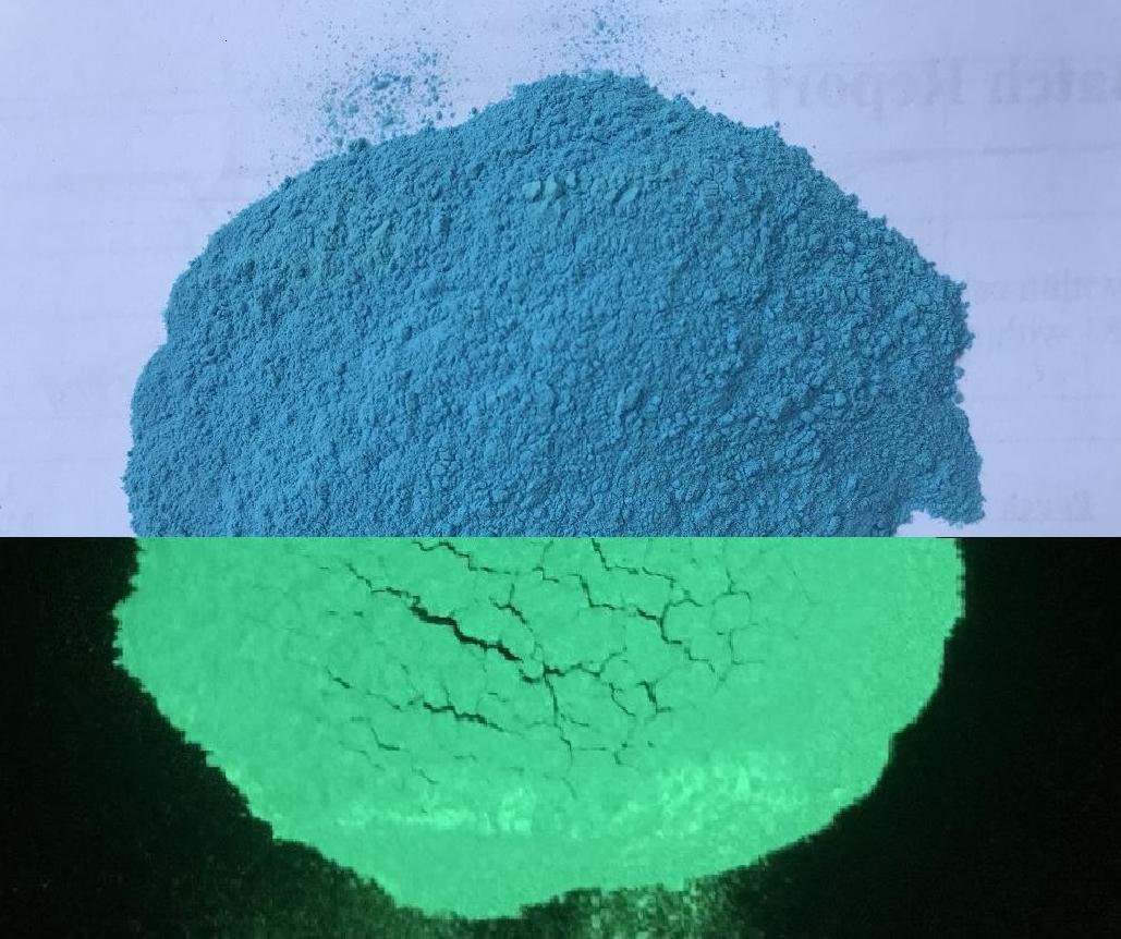 glow in the dark aqua,green,blue mix with epoxy the best Strontium Aluminate