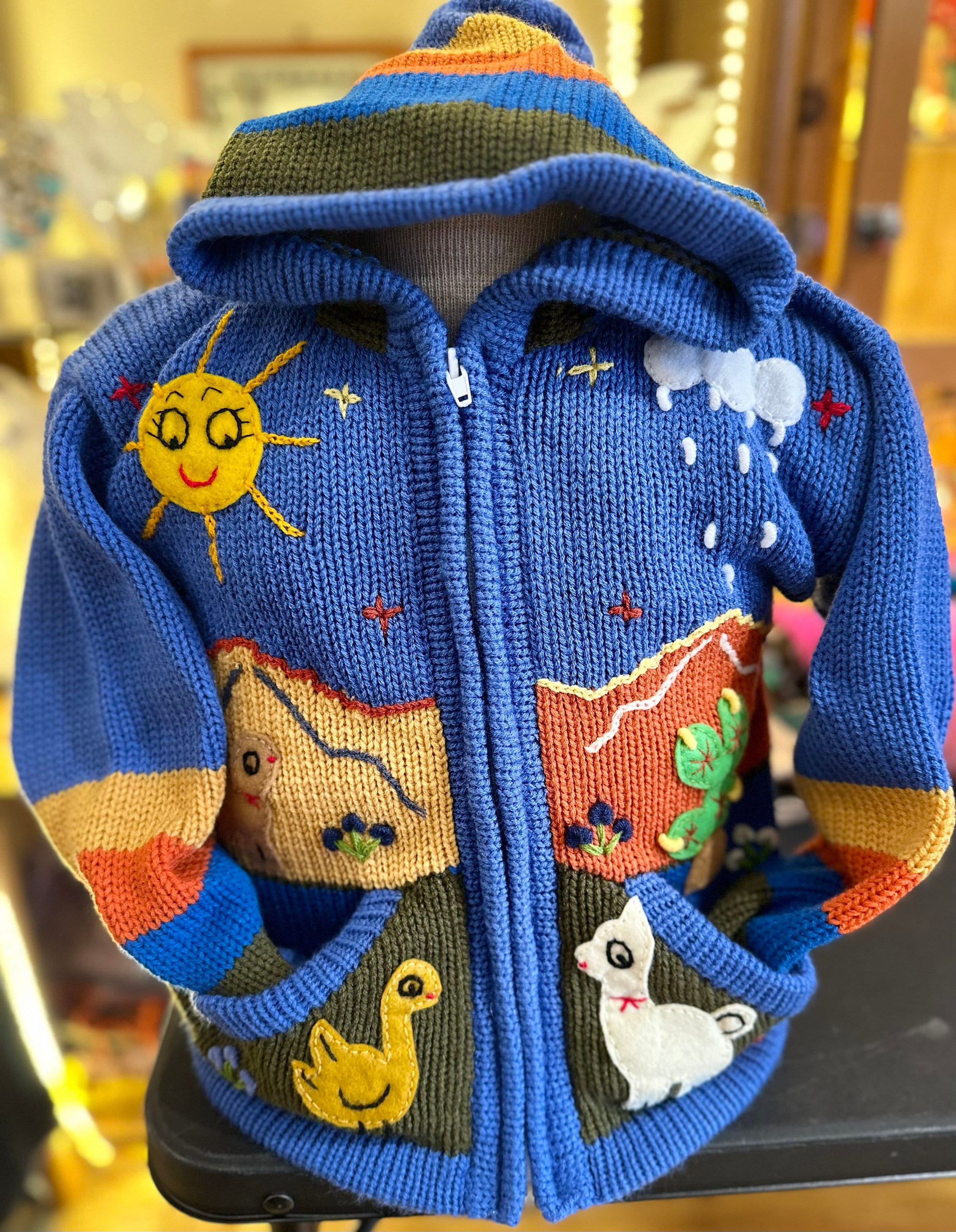 Children Hand Made Sweater With Hand Embroidered With Hooded - Etsy