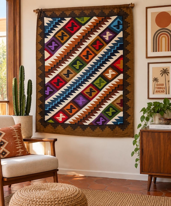 Handwoven Peruvian Wool Tapestry | Authentic Andean Wall Art | Traditional Textile in 3 Designs