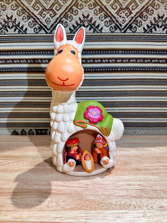 Handmade Ceramic Llama Nativity - Adorable Peruvian Artistry