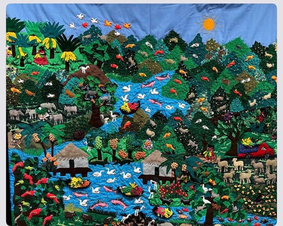 Handmade Appliqué Wall Hanging - Folk Art from Peru | 'The Farmer' & 'The Jungle' Designs