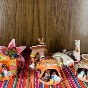 Celebrate the Season with Miniature Ceramic Nativity Set – Handcrafted Delight!