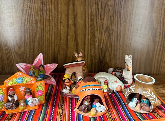 Celebrate the Season with Miniature Ceramic Nativity Set – Handcrafted Delight!