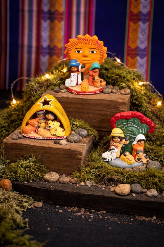 Celebrate the Season with Miniature Ceramic Nativity Set – Handcrafted Delight!