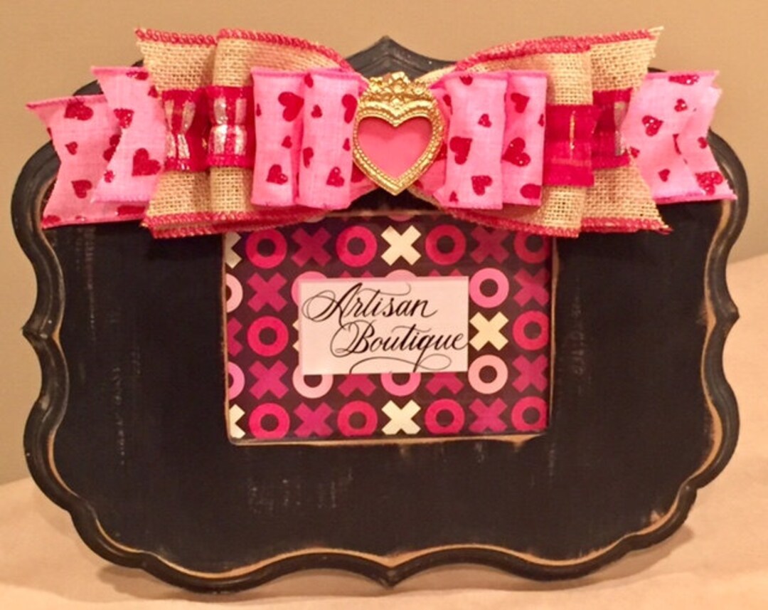 The valentine Frame/handmade Frame/frame With Bow/embellished Frame/valentine's Day Frame/5 X 7