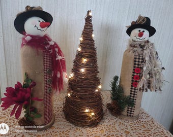 Snowman, Primitive, Christmas, Winter, Rustic