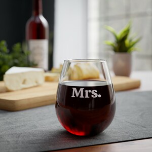 Mrs. Stemless Wine Glass, 11.75oz