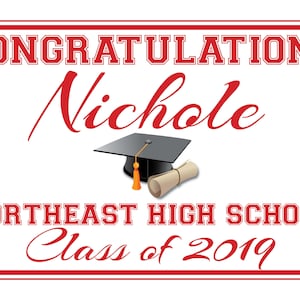 Graduation Lawn Sign Personalized Graduation Yard Sign 2025 Choose your color Graduation Cap  ***shipping and stake included***