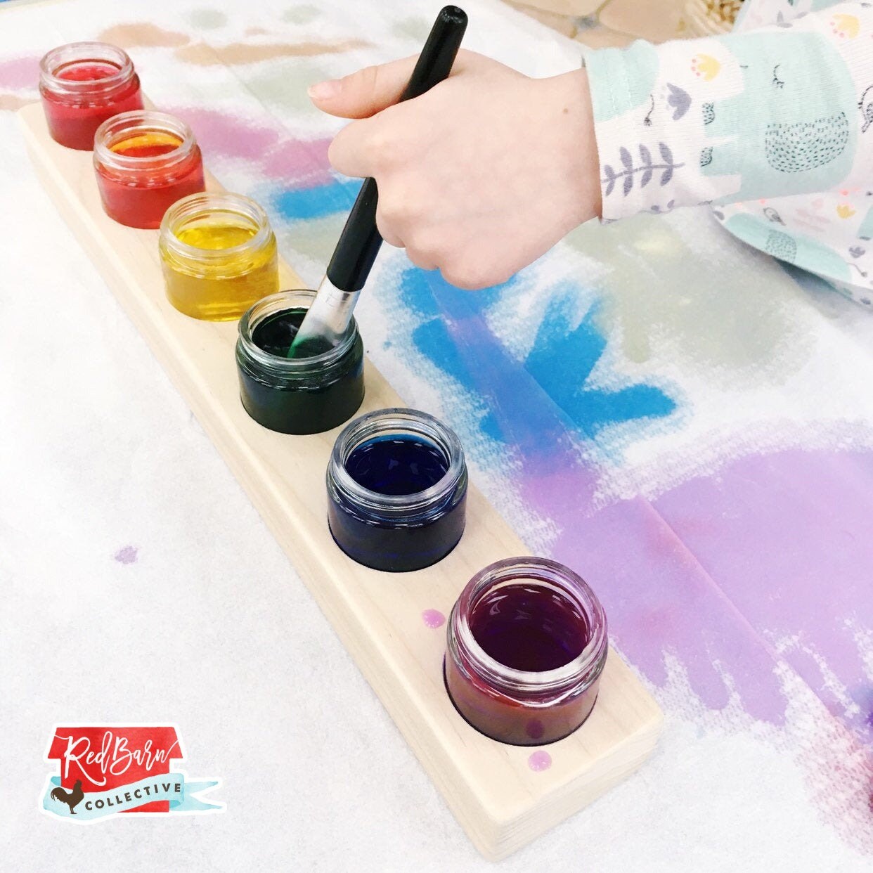 Paint Jar Holder Watercolor Tray Waldorf Paint Tray Etsy