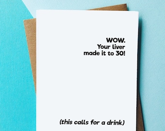 Funny 30th Birthday Card 30th Birthday Gift Funny Birthday Card For Her, For Him, Girlfriend, Boyfriend, Best Friend, Husband