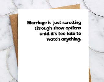 Funny Marriage Card, Sarcastic Wedding Card, Funny Anniversary Card for Spouse, Couples, Husband, Wife, Married Valentine's Day