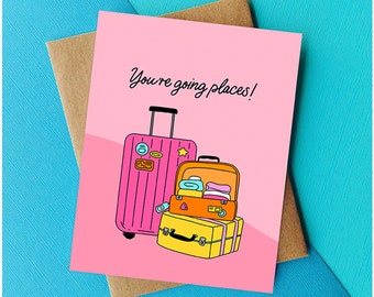 Funny Encouragement Card Cute Retirement Card Good Luck Card for Best Friend, Bon Voyage Card, New Job / New House / Moving Card / Grad Card