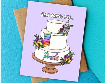 Pride Card - Funny LGBTQ+ Wedding Card, Gay Wedding Card - Funny Bridal Shower, Cute Bachelorette Card for Brides