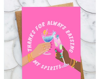 Funny Thank you Card Funny Best Friend Birthday Card - Punny Card - Alcohol Gifts Just Because Card - Thank You Gift Thinking of You Card