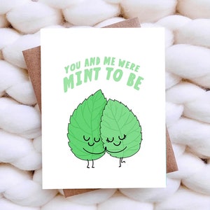 Cartão de amor Mint To Be Cute, cartão de aniversário engraçado para namorado, marido, namorada, esposa - cartão de dia dos namorados doce e engraçado para ele, ela