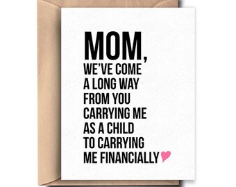Tarjeta divertida para el Día de la Madre de una hija o un hijo: tarjeta de cumpleaños sarcástica para mamá, tarjeta divertida para el Día de la Madre