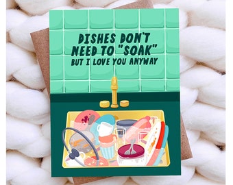 Sarcastic Birthday Card for Husband, Boyfriend, Wife, Girlfriend, Silly Love Card for Spouse, Illustrated Anniversary Card, Valentine's Day