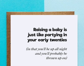 Grappige babyshowerkaart sarcastische nieuwe baby gefeliciteerd kaart grappige babyshower cadeau zwangerschap kaart grappige verwachting kaart grappige nieuwe moeder cadeau