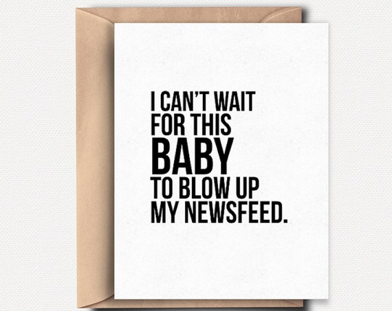 Funny New Baby Card Funny Baby Shower Card Funny Baby Shower Gift Pregnancy Card Funny Expecting Card Expecting Parents Card New Mom Card