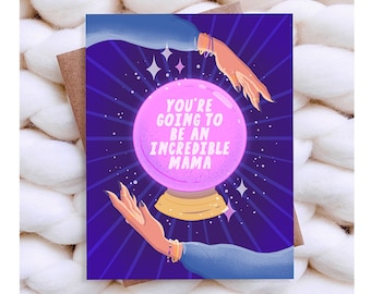 New Baby Card - Incredible Mama Card Sweet Baby Shower Card Aesthetic Baby Shower Gift Pregnancy Card Heartfelt Expecting / New Mom Card