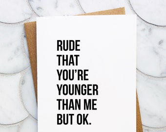 Rude but ok Funny Birthday Card Girlfriend Birthday Card Boyfriend Birthday Card Best Friend Birthday Gift Sarcastic Card for Daughter