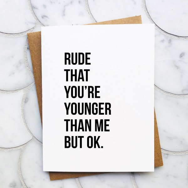 Rude but ok Funny Birthday Card Girlfriend Birthday Card Boyfriend Birthday Card Best Friend Birthday Gift Sarcastic Card for Daughter