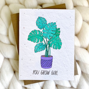 Carte de félicitations à planter Carte d'encouragement amusante Cadeau de plante Carte de félicitations de meilleur ami Cadeau écologique Carte de nouvel emploi Jeu de mots Carte de bébé