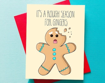 Funny Christmas Card Funny Holiday Card Ginger Card Birthday Card Best Friend Funny Birthday Card, Boyfriend, Girlfriend Xmas Christmas Gift