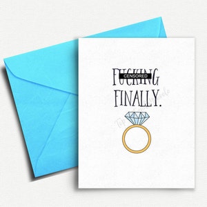 Funny Wedding Card, Wedding Shower Card, Funny Engagement Card, Finally, Engagement Congratulations, Wedding Congratulations, Card for Groom