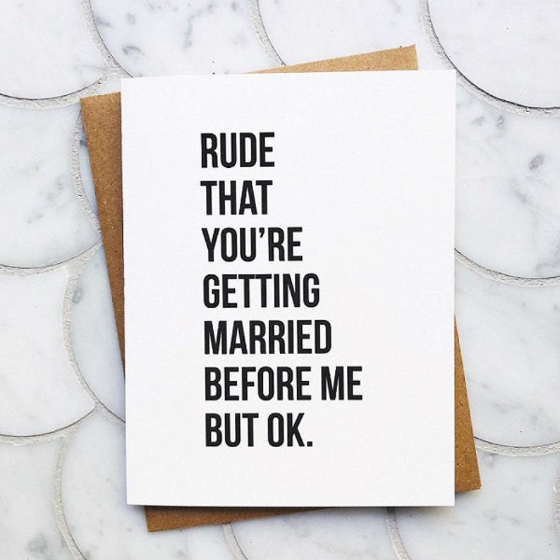 Funny Wedding Card Funny Engagement Card for Best Friend Etsy