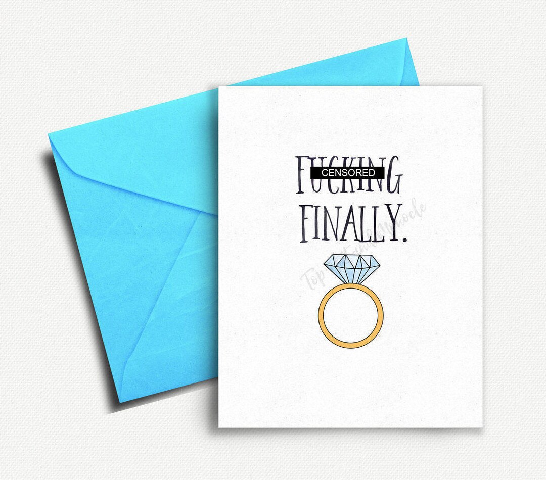 Funny Wedding Card, Wedding Shower Card, Funny Engagement Card, Finally