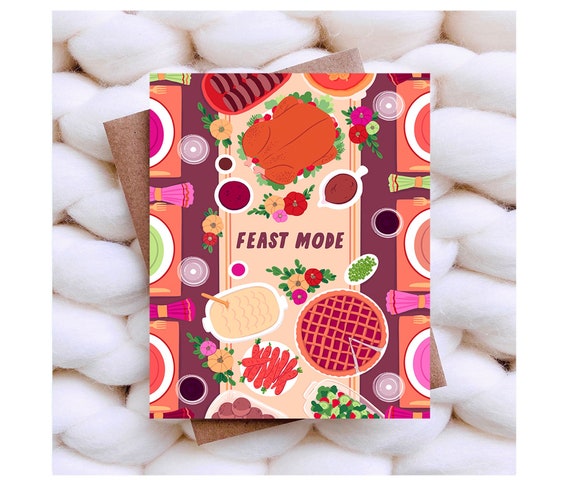 Funny Holiday Card For Boyfriend, Husband Funny Christmas Card For Best Friend - Punny Thanksgiving Card Pack Handmade Friendsgiving Card