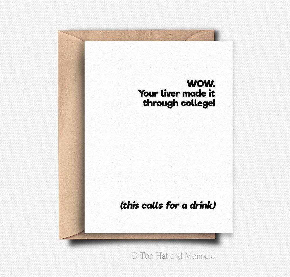 Funny Graduation Card Funny College Graduation Card Grad Gifts for