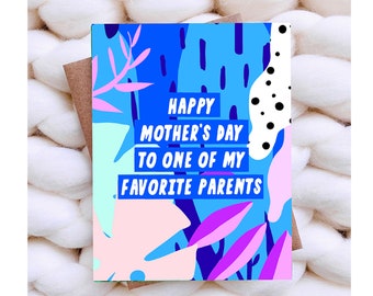 Funny Mothers Day Card from Son, Daughter - Favorite Parent Card, Silly Mother's Day Card