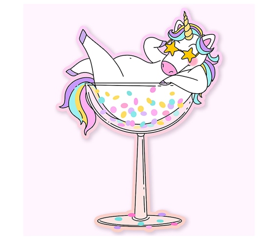 Martini Unicorn Sticker