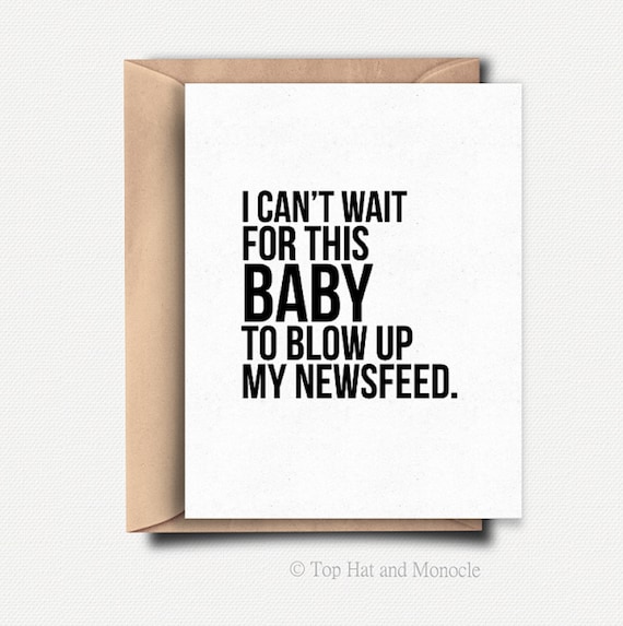 Funny New Baby Card Funny Baby Shower Card Funny Baby Shower Gift Pregnancy Card Funny Expecting Card Expecting Parents Card New Mom Card