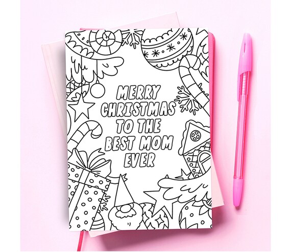 Best Mom Coloring Card