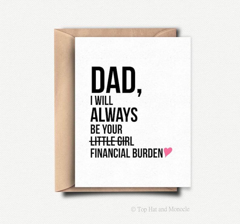 Happy Fathers Day Card Funny Father Gift Fathers Day from Daughter Funny Gift for Father's Day Idea Dad Birthday Card Sarcastic Gift for Dad image 1