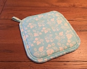 Aqua Pyrex Potholder NEW Handmade Vintage Print Handmade Gooseberry Memorabilia Matches Tea Towel in this shop Kitchen Linens