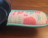 Cast Iron Skillet Handle Cover - Pan Potholder Handle - PYREX - New Handmade Kitchen Linens - Vintage Pyrex Fabric