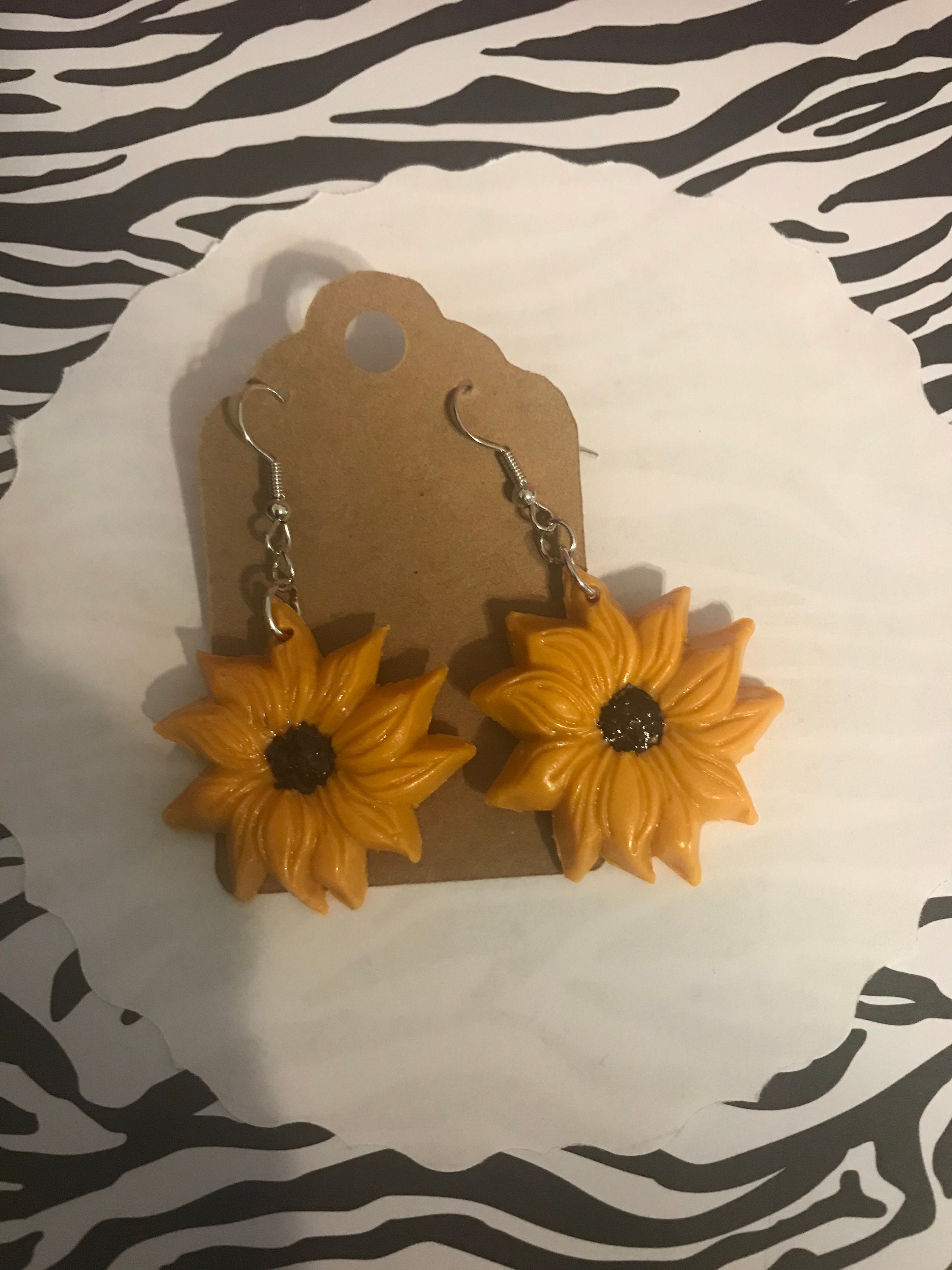 Boucles D'oreilles Pendantes Tournesol - Bijoux Femme Fille En Métal Doré, Style Bohème - Cadeau Fête, Anniversaire
