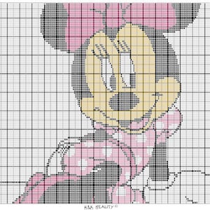Minnie Mouse GRAPH & WRITTEN Pattern - King Size
