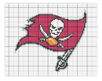 Tampa Bay Buccaneer Blanket GRAPH Pattern - Crib Size